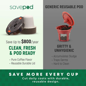 Savepod pressing mold speeds pod prep for mess-free mornings.