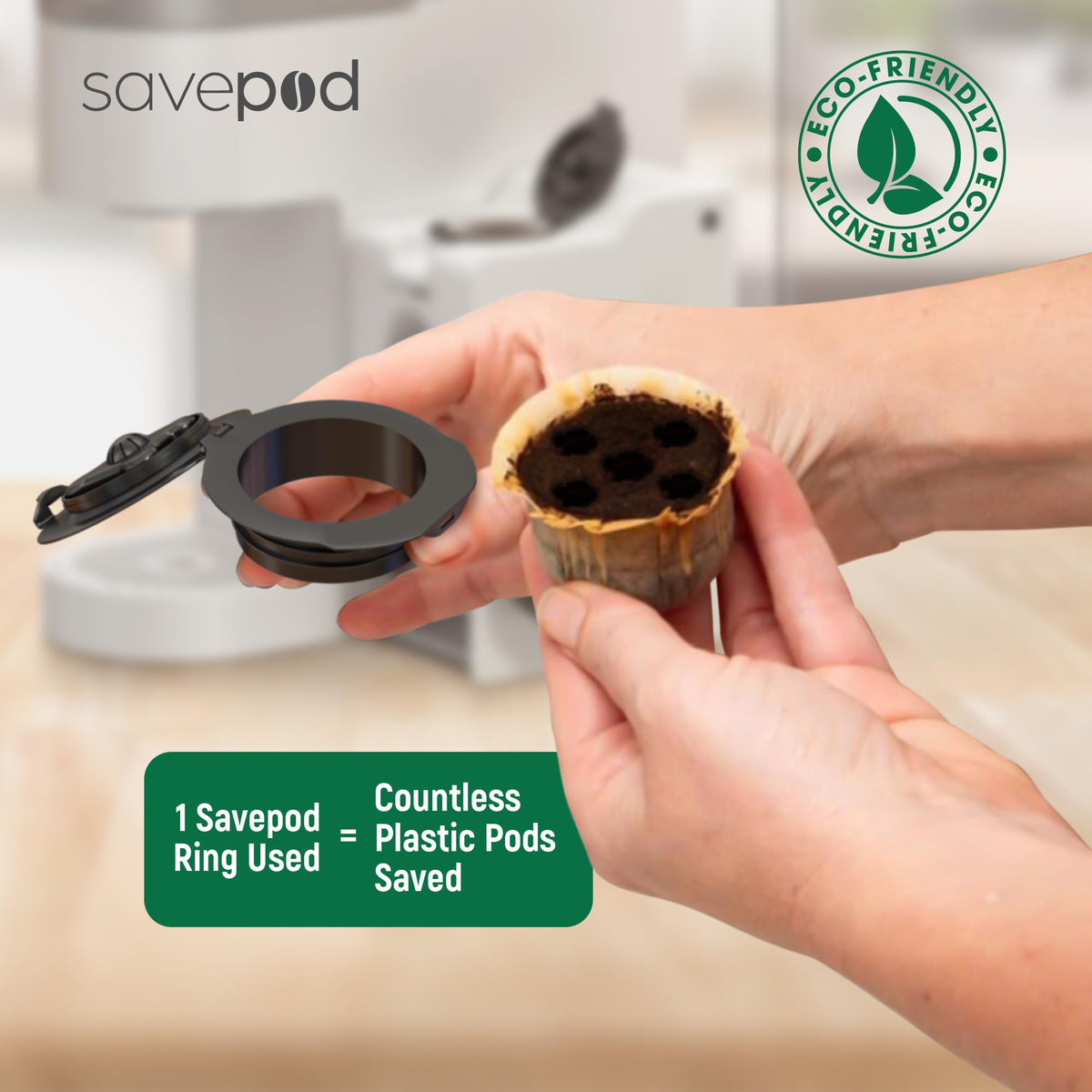 SavePod filter system with K-Cup compatibility for reliable, easy refilling