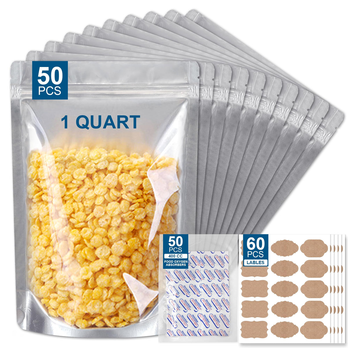 Saviki Mylar bag with clear window for easy content visibility.
