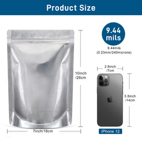 Saviki Mylar bag shows contents with oxygen absorber inside for freshness.