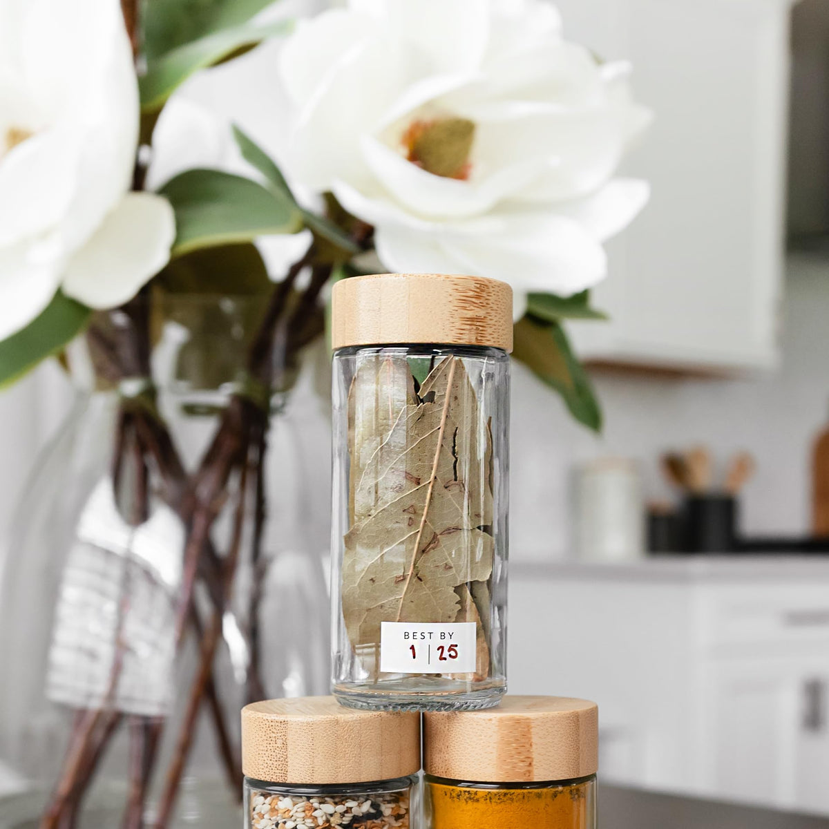 Kitchen setup with jars highlighting organized cooking routines