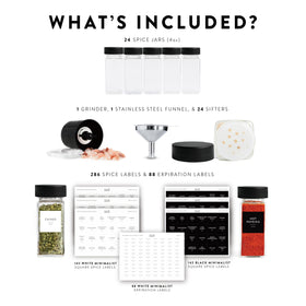 SAVVY & SORTED 374 labels set for clear spice labeling and organization.