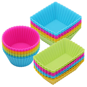 SAWNZC silicone muffin cups round – reusable and non-stick for easy muffins