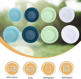 SAWNZC large silicone baking cups dusty blue pack with nonstick surface