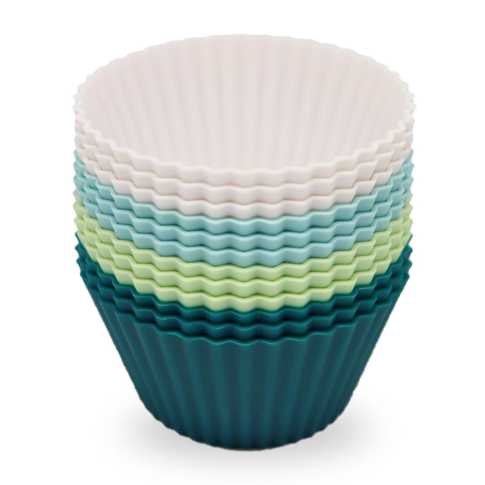 SAWNZC large silicone baking cups white pack for easy muffin release
