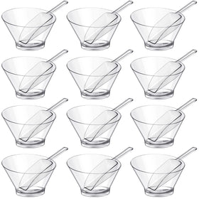 Sawysine clear serving bowls showcase salads and snacks with elegance.