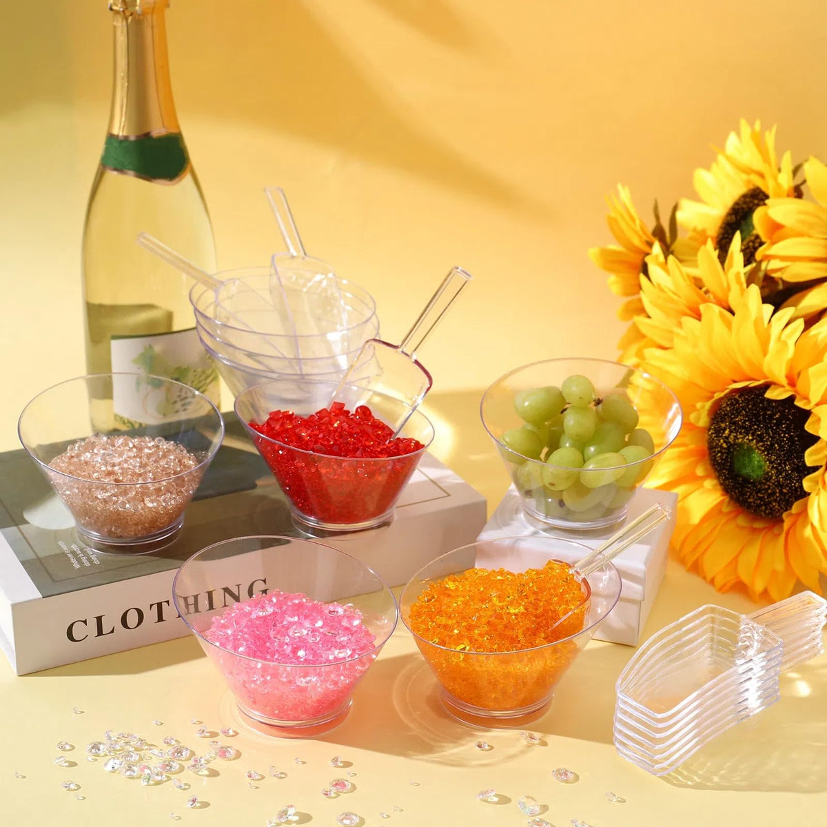 Sawysine reusable clear bowls are easy to clean and store.