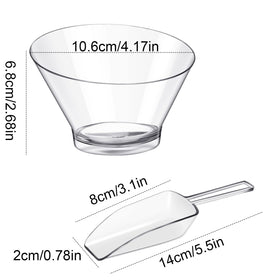 Sawysine mini plastic scoops ideal for jars and condiments.