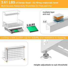 Saydear under sink organizer 2-tier height-adjustable for flexible fit