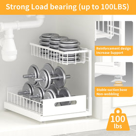 Saydear under sink organizer 2-tier rust-resistant design for kitchen and bath