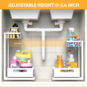 Saydear under sink organizer 2-tier sliding drawer keeps supplies within reach