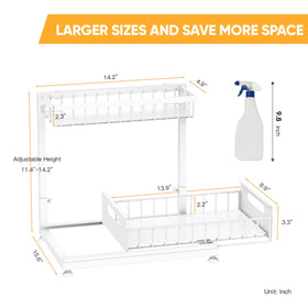 Saydear under sink organizer 2-tier tool-free setup with strong suction cups