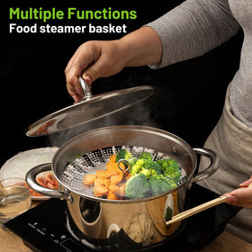 Sayfine pot-fit design expands to suit various pot sizes for flexibility.