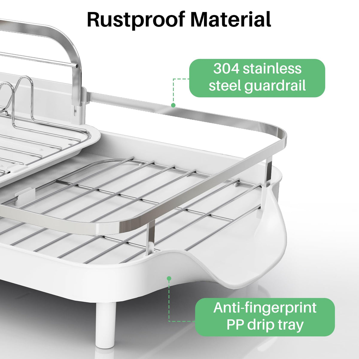 SAYZH dish drying rack elevated feet protect countertops and help air-dry items