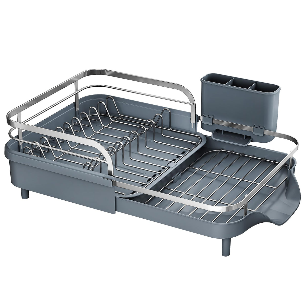 SAYZH grey finish adds modern style to kitchen organization.