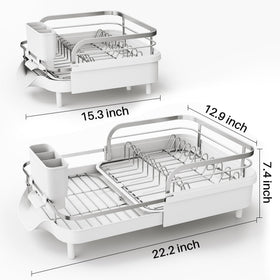 SAYZH dish drying rack raised guardrails keep dishes secure during drying