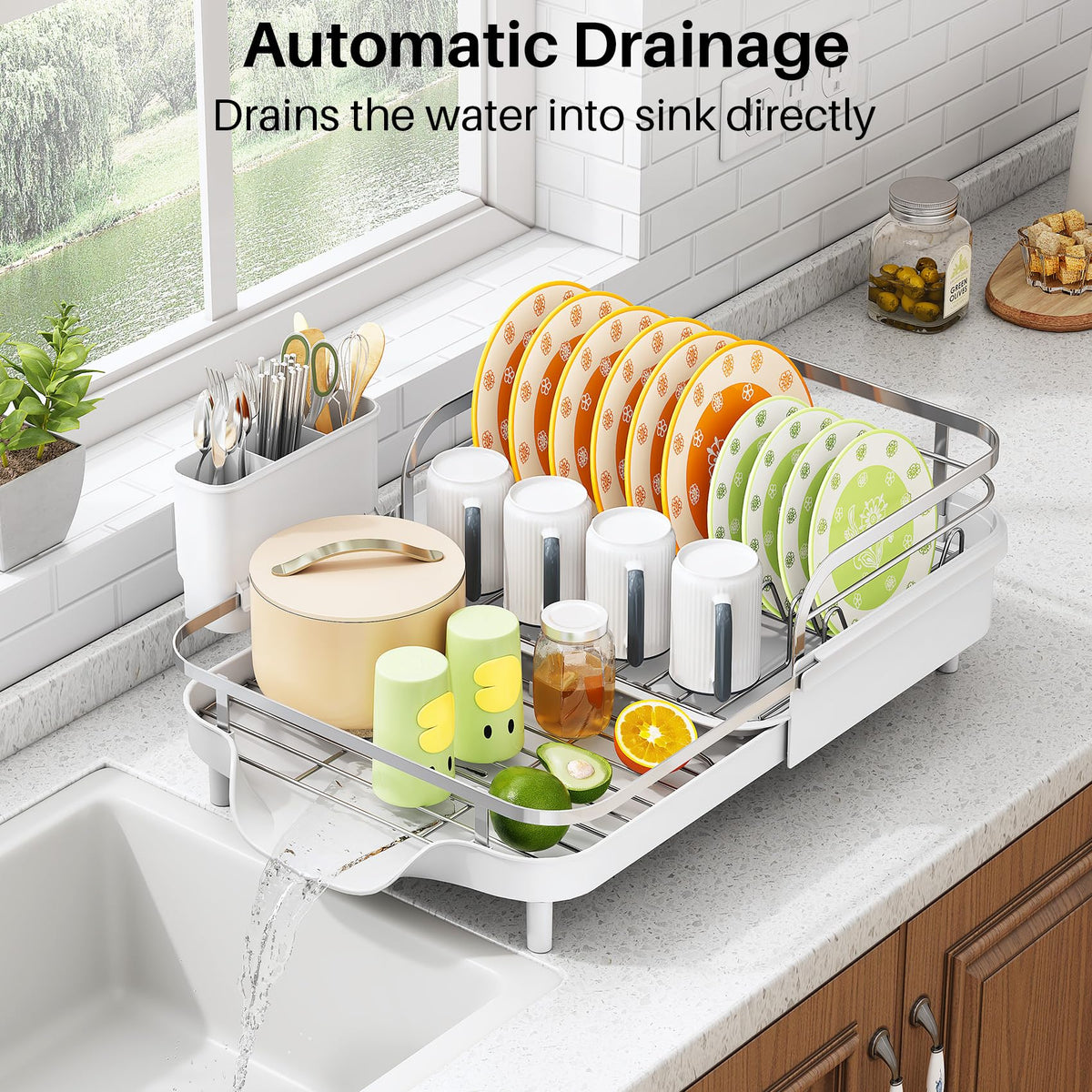 SAYZH dish drying rack rust-resistant materials resist corrosion for long-lasting shine