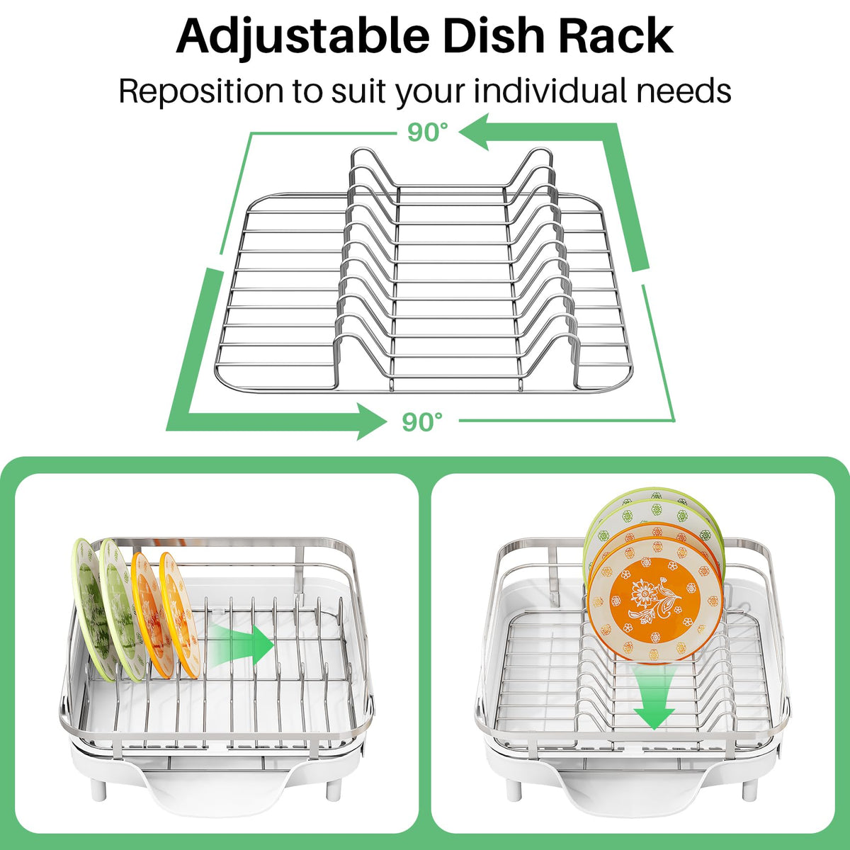 SAYZH dish drying rack silicone caps prevent slipping and protect surfaces