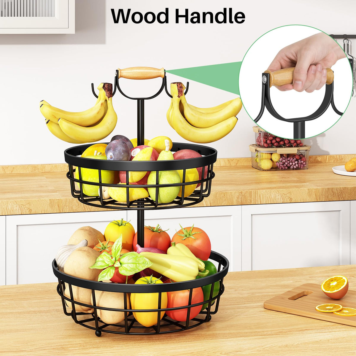 SAYZH fruit, bread and potatoes stored neatly in two levels