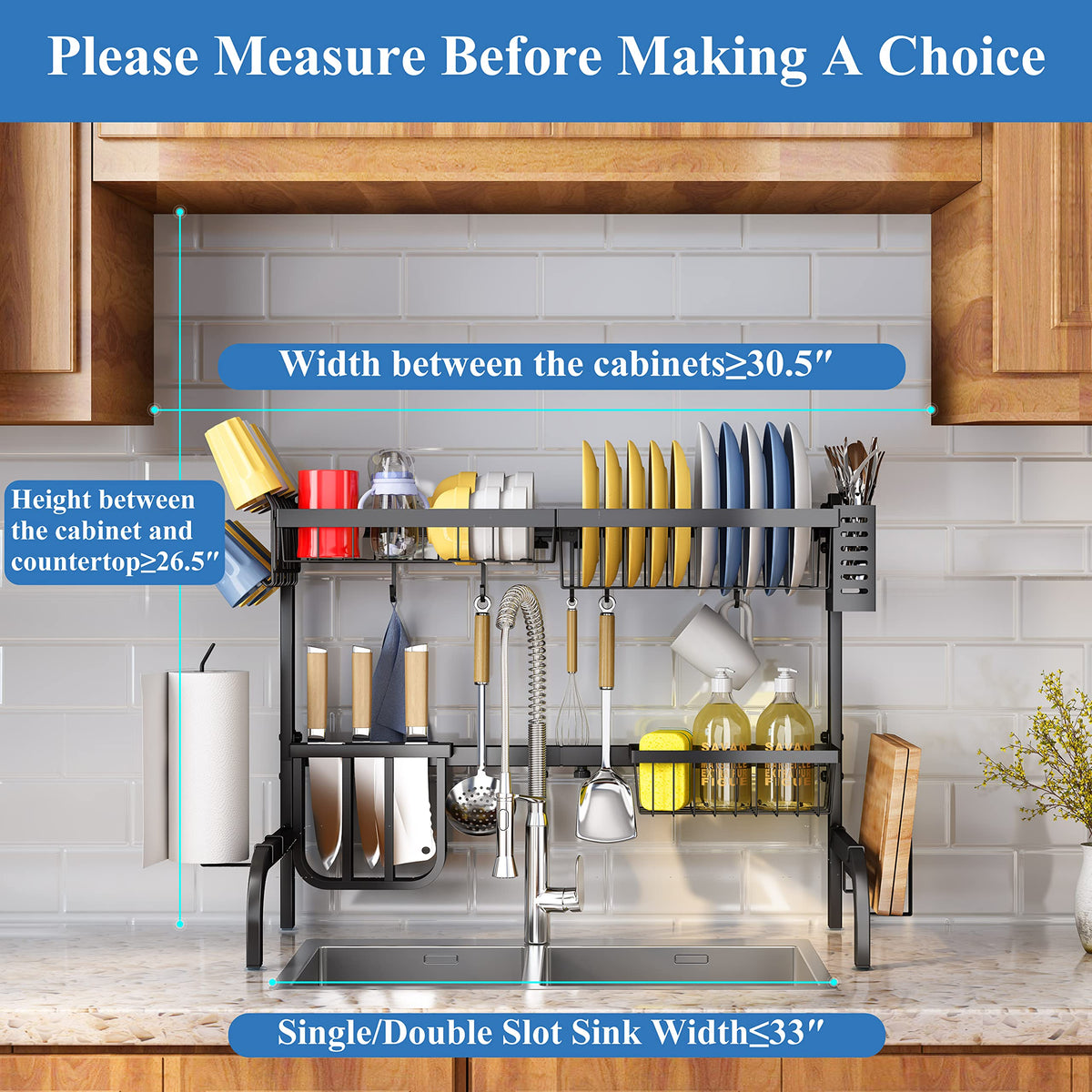 Sayzh counter space saver for dishes and tools