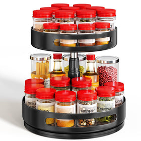 SAYZH Lazy Susan Organizer on countertop for quick spice access.