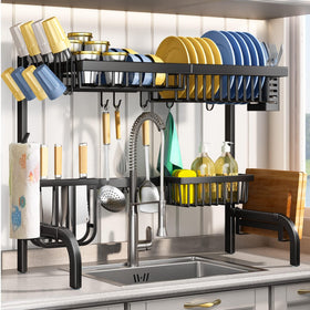 Sayzh over-the-sink rack adjustable width keeps counters clear