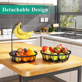 SayZH stackable wire basket for fruits and vegetables keeping countertops tidy.