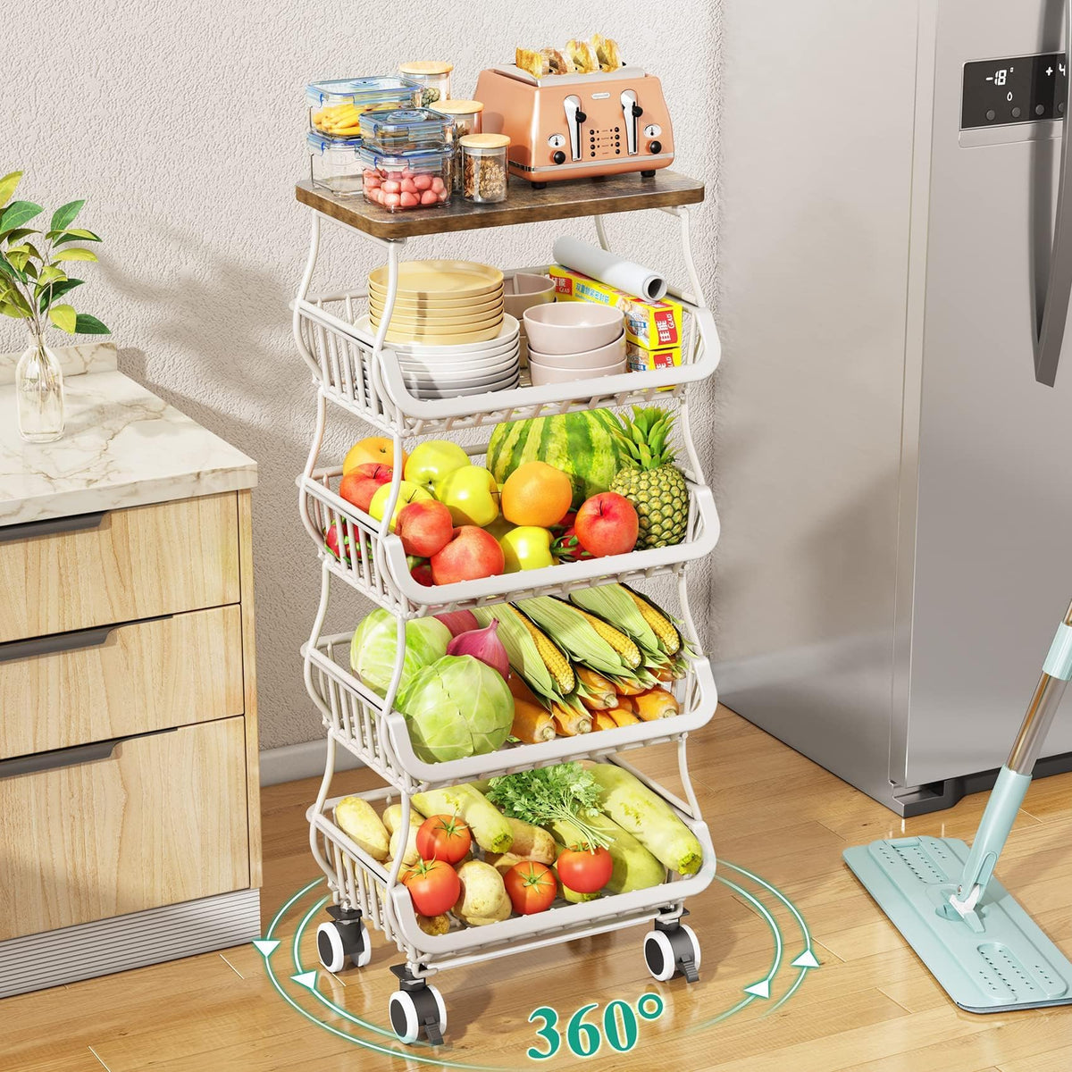 Sayzh sturdy-metal-construction ensures durable, long-lasting kitchen storage.