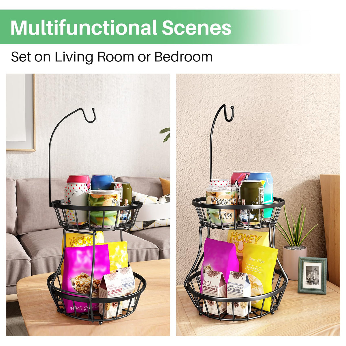 SayZH stylish kitchen organizer elevates counter decor while keeping produce visible.