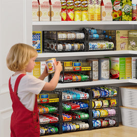 Sbanmao adjustable angle and height rack enables front-rolling cans.