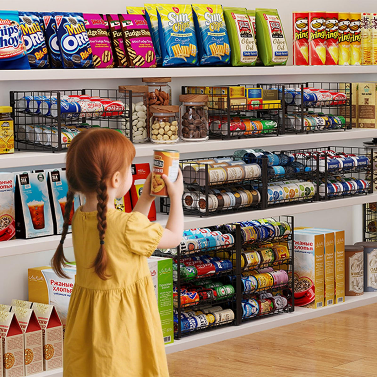 Sbanmao stackable racks optimize vertical space in kitchen.