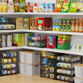 Sbanmao two-tier setup keeps cans visible and easy to grab.
