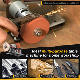 Sbestily sharpener belt detail emphasizes the fixed 15‑degree slope