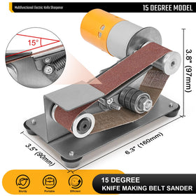 Sbestily sharpener side view highlights seven speed control for versatile tasks