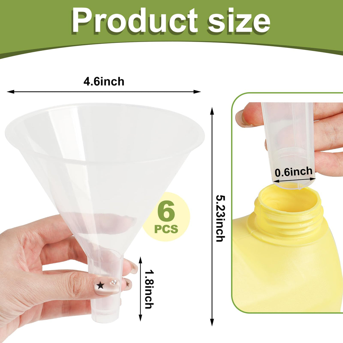 SBYURE long-spout funnels simplify pouring into tall bottles