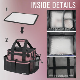 Aluminum foil bottom pad in SCAVATA caddy keeps contents dry and fresh.