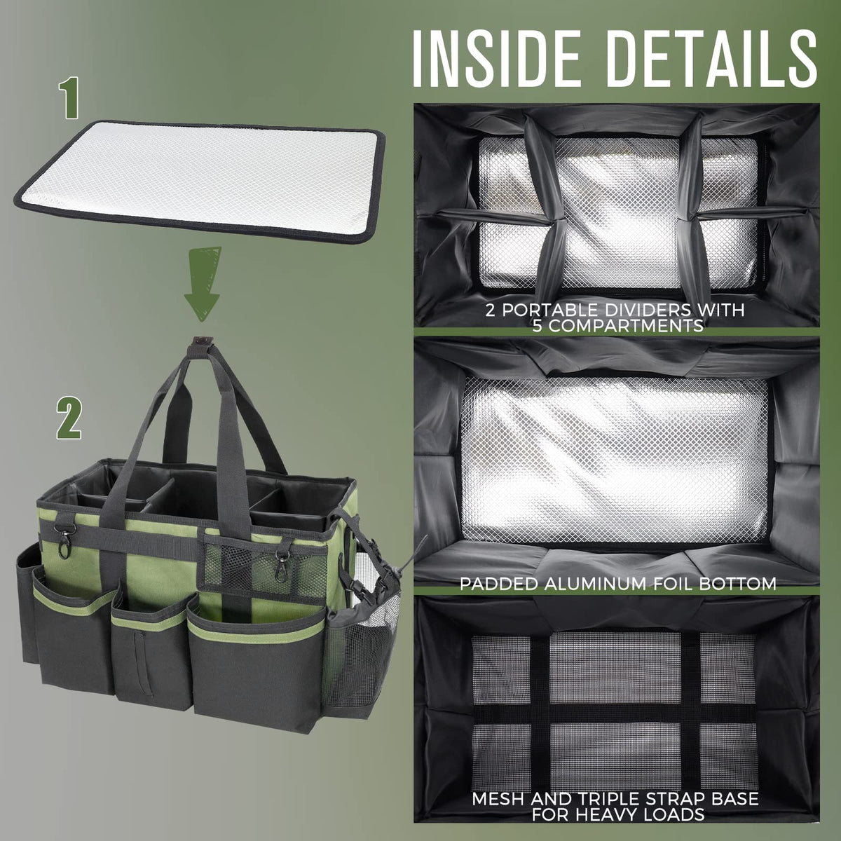 SCAVATA aluminum foil bottom keeps the bag dry and resistant to dampness