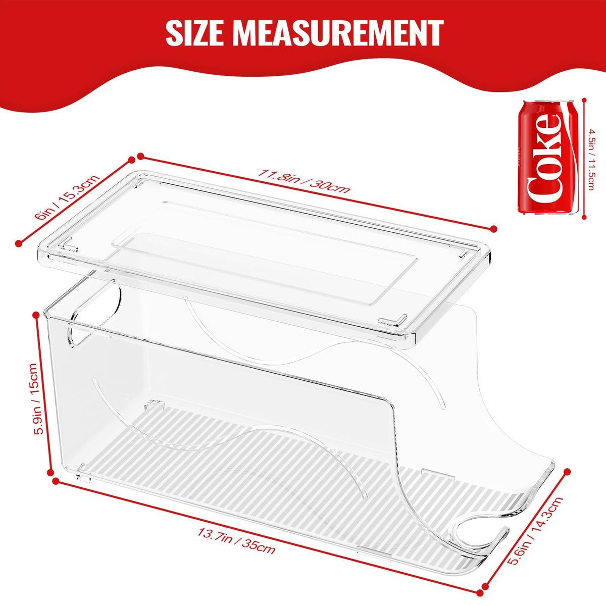 SCAVATA beverage storage bin for freezer keeps drinks organized