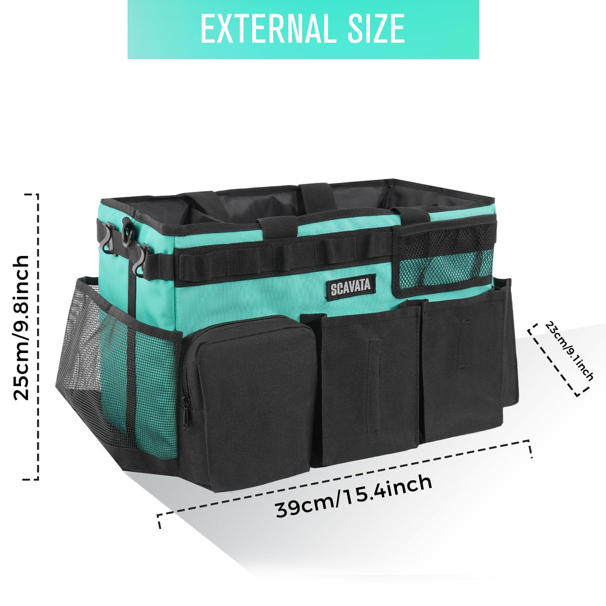SCAVATA Outer pockets and dispenser enable quick tool access.