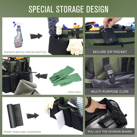 SCAVATA cleaning organizer outer pockets support quick access to tools during chores