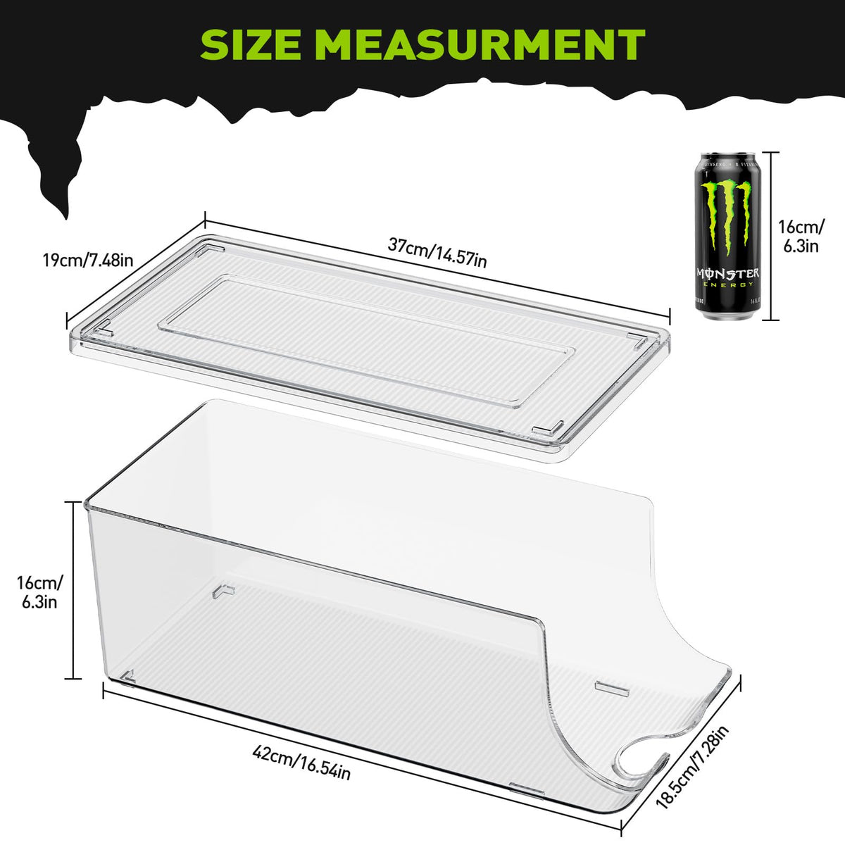 SCAVATA durable PET material bin resists wear for long fridge life.