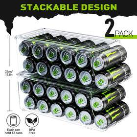 SCAVATA fridge can dispensers with lid organize shelves and prevent spills.