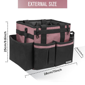 Internal adjustable dividers in SCAVATA caddy customize space for tools.