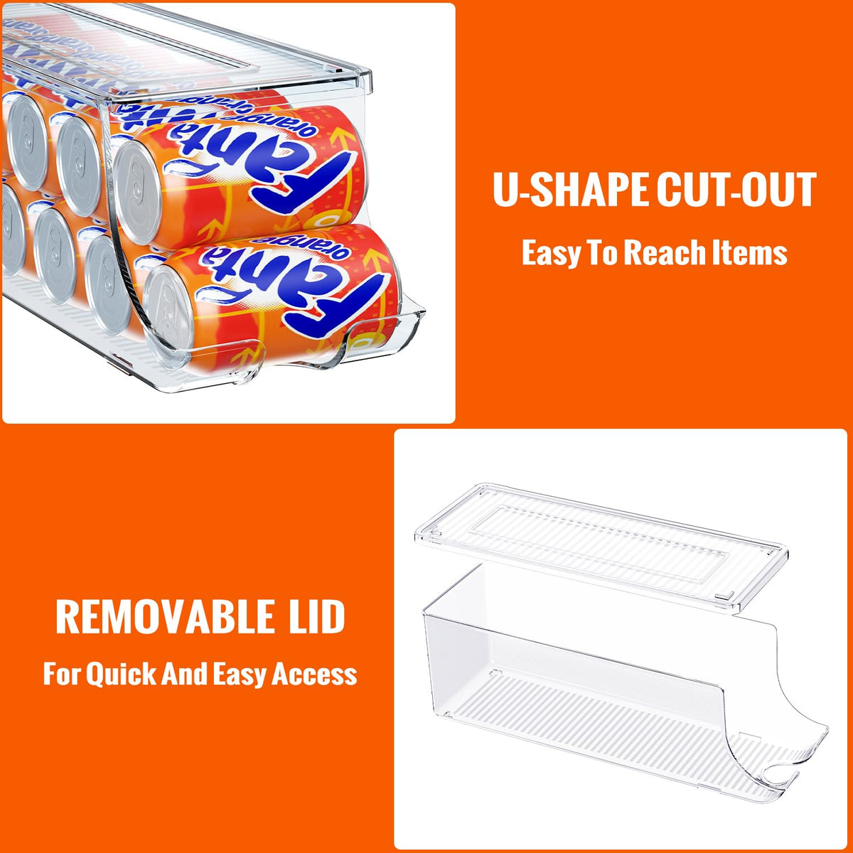 SCAVATA PET plastic can storage bin is durable and food-safe.