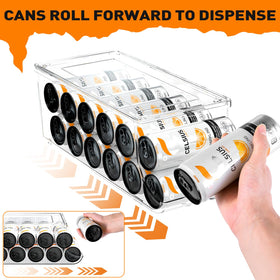 SCAVATA skinny can organizer stack dispenser shows second layer for compact storage.