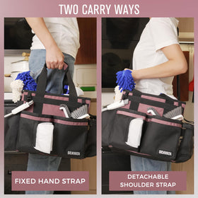 Three inner compartments organize larger supplies inside the SCAVATA caddy.