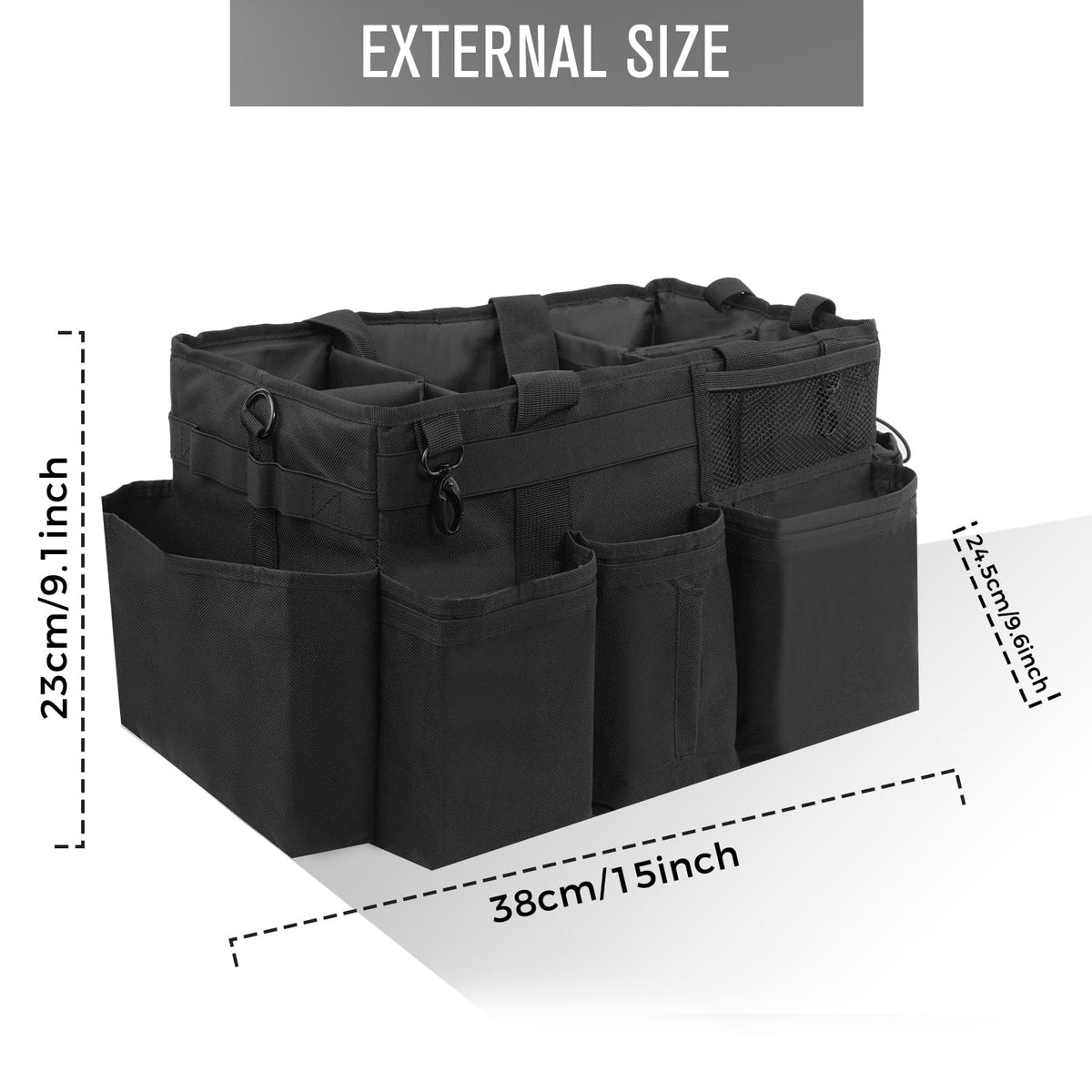 SCAVATA interior compartments provide quick access to sprays and towels.