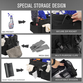 SCAVATA wearable caddy with shoulder straps for hands-free transport.