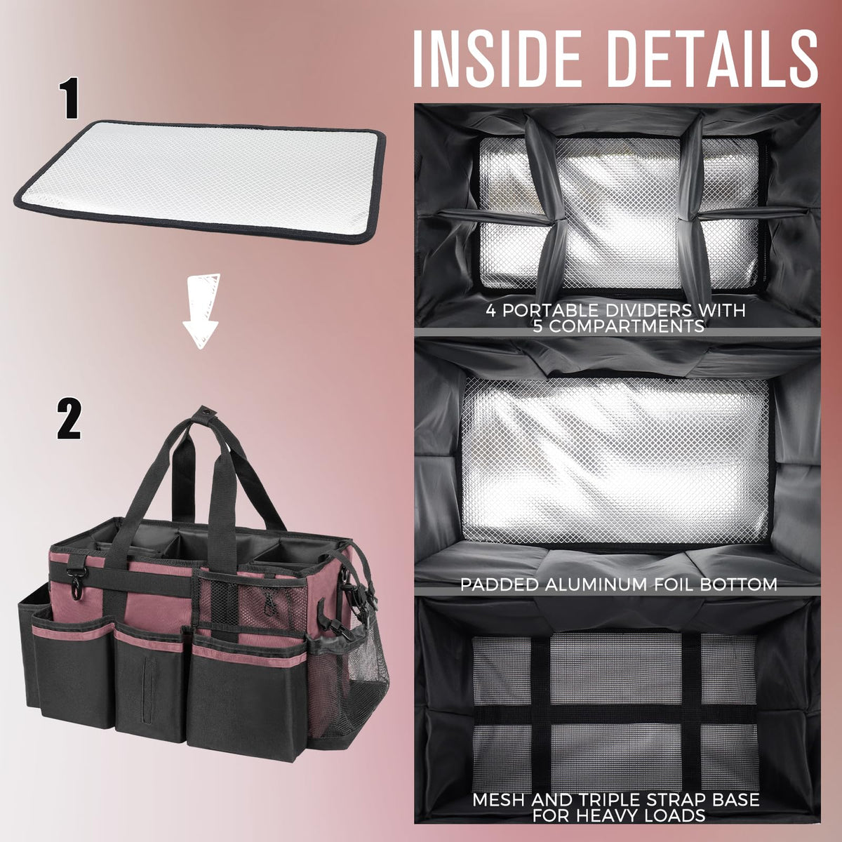SCAVATA caddy with foldable dividers for customizable tool organization.