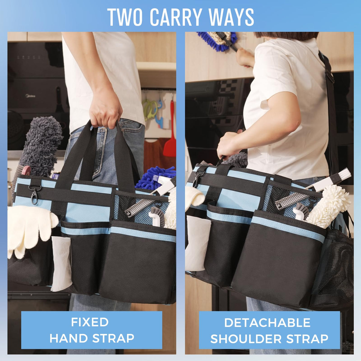 SCAVATA fabric build offers durable, water-resistant protection during daily cleaning tasks